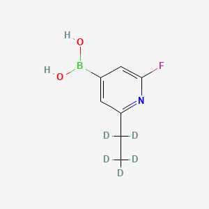 Chemical structure of 2-Fluoro-6-(ethyl-d5)-pyridine-4-boronic acid