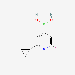 Chemical structure of 2-Fluoro-6-(cyclopropyl)pyridine-4-boronic acid