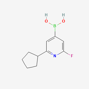 Chemical structure of 2-Fluoro-6-(cyclopentyl)pyridine-4-boronic acid