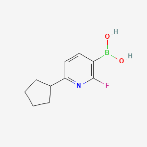 Chemical structure of 2-Fluoro-6-(cyclopentyl)pyridine-3-boronic acid