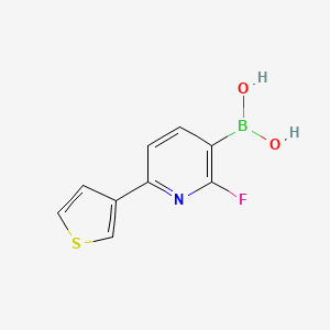 Chemical structure of 2-Fluoro-6-(3-thienyl)pyridine-3-boronic acid