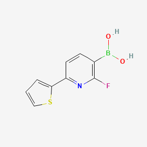Chemical structure of 2-Fluoro-6-(2-thienyl)pyridine-3-boronic acid