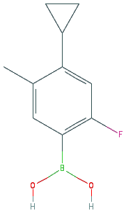 Chemical structure of 2-Fluoro-5-methyl-4-cyclopropylphenylboronic acid