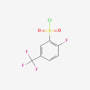 Chemical structure of 2-Fluoro-5-(trifluoromethyl)benzene-1-sulfonyl chloride