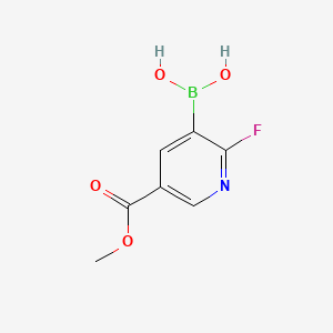 Chemical structure of 2-Fluoro-5-(methoxycarbonyl)pyridine-3-boronic acid