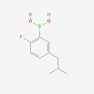 Chemical structure of (2-Fluoro-5-isobutylphenyl)boronic acid