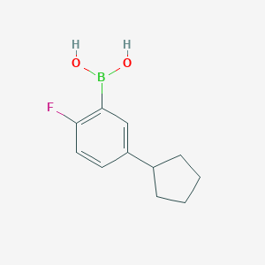 Chemical structure of 2-Fluoro-5-(cyclopentyl)phenylboronic acid