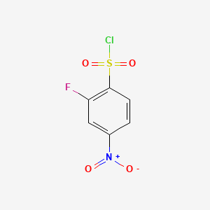 Chemical structure of 2-Fluoro-4-nitrobenzenesulphonyl chloride