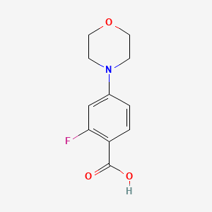 Chemical structure of 2-Fluoro-4-morpholinobenzoic Acid