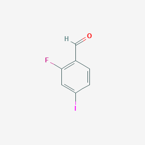 Chemical structure of 2-Fluoro-4-iodobenzaldehyde