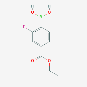 Chemical structure of 2-Fluoro-4-ethoxycarbonylphenylboronic acid