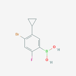 Chemical structure of 2-Fluoro-4-bromo-5-cyclopropylphenylboronic acid