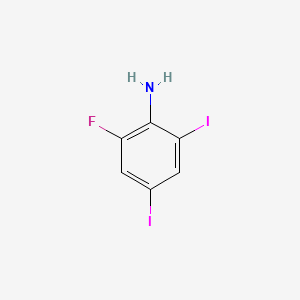 Chemical structure of 2-Fluoro-4,6-diiodoaniline