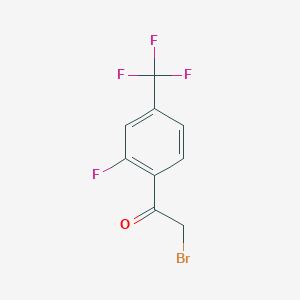 Chemical structure of 2-Fluoro-4-(trifluoromethyl)phenacyl bromide