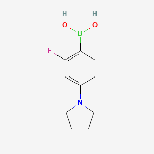 Chemical structure of 2-Fluoro-4-(pyrrolidino)phenylboronic acid