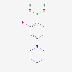 Chemical structure of 2-Fluoro-4-(piperidin-1-yl)phenylboronic acid