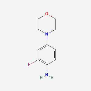 Chemical structure of 2-Fluoro-4-(morpholin-4-yl)aniline