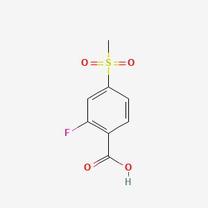 Chemical structure of 2-Fluoro-4-(methylsulfonyl)benzoic Acid