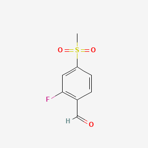 Chemical structure of 2-Fluoro-4-(methylsulfonyl)benzaldehyde