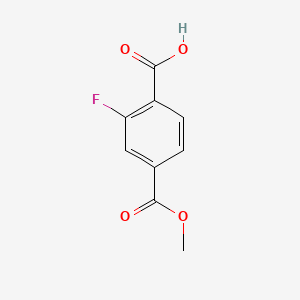Chemical structure of 2-fluoro-4-(methoxycarbonyl)benzoic acid