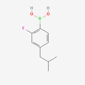 Chemical structure of 2-Fluoro-4-(iso-butyl)phenylboronic acid