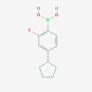 Chemical structure of (4-Cyclopentyl-2-fluorophenyl)boronicacid
