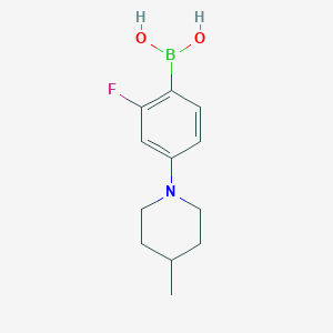 Chemical structure of 2-Fluoro-4-(4-methylpiperidin-1-yl)phenylboronic acid