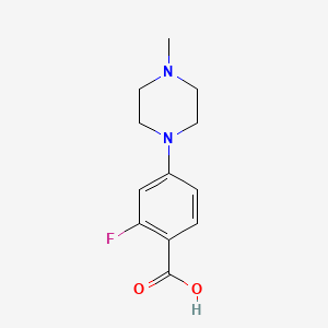 Chemical structure of 2-Fluoro-4-(4-methyl-1-piperazinyl)benzoic Acid