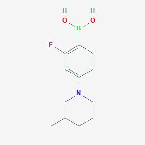 Chemical structure of 2-Fluoro-4-(3-methylpiperidin-1-yl)phenylboronic acid