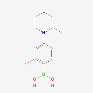 Chemical structure of 2-Fluoro-4-(2-methylpiperidin-1-yl)phenylboronic acid