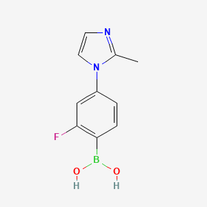 Chemical structure of 2-Fluoro-4-(2-methylimidazol-1-yl)phenylboronic acid