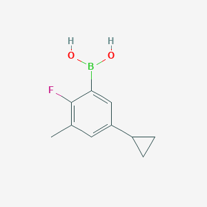 Chemical structure of 2-Fluoro-3-methyl-5-cyclopropylphenylboronic acid