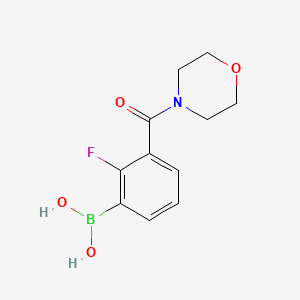 Chemical structure of 2-Fluoro-3-(morpholine-4-carbonyl)phenylboronic acid