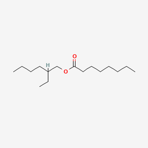 Chemical structure of 2-ethylhexyl octanoate