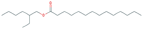 Chemical structure of 2-ethylhexyl myristate