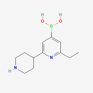 Chemical structure of 2-Ethyl-6-(piperidin-4-yl)pyridine-4-boronic acid