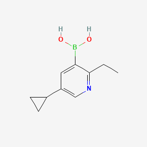 Chemical structure of 2-Ethyl-5-(cyclopropyl)pyridine-3-boronic acid