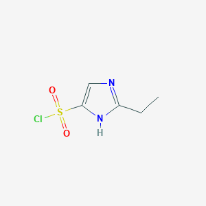 Chemical structure of 2-ethyl-1H-imidazole-4-sulfonyl chloride