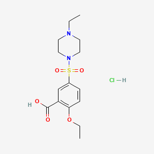 Chemical structure of 2-Ethoxy-5-((4-ethylpiperazin-1-yl)sulfonyl)benzoic acid hydrochloride