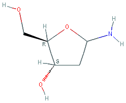 Chemical structure of 2-Deoxy-D-erythro-pentofuranosylamine