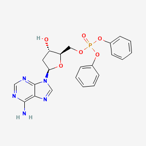 Chemical structure of 2'-Deoxyadenosine-5'-O-diphenyl phosphate
