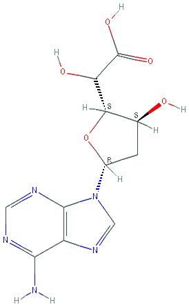 Chemical structure of 2'-Deoxyadenosine-5'-carboxylic acid