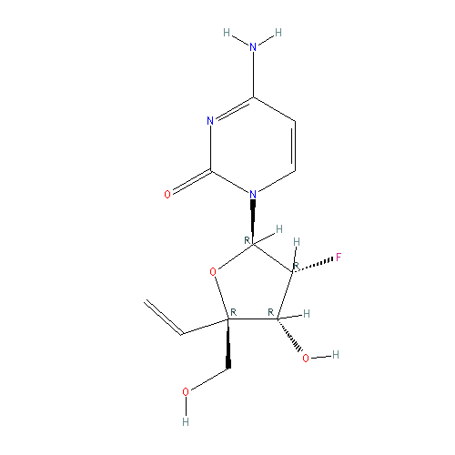 Chemical structure of 2'-Deoxy-2'-fluoro-4'-vinylcytidine