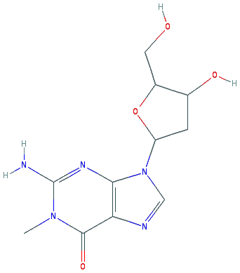 Chemical structure of 2'-Deoxy-1-methylguanosine
