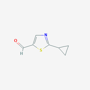 Chemical structure of 2-Cyclopropylthiazole-5-carbaldehyde
