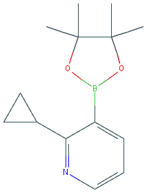 Chemical structure of 2-Cyclopropylpyridine-3-boronic Acid Pinacol Ester