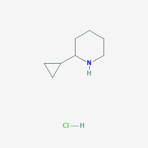 Chemical structure of 2-Cyclopropylpiperidine hydrochloride