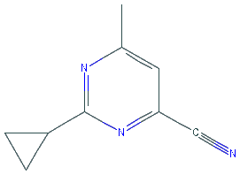 Chemical structure of 2-CYCLOPROPYL-6-METHYLPYRIMIDINE-4-CARBONITRILE