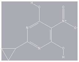 Chemical structure of 2-Cyclopropyl-5-nitropyrimidine-4,6-diol