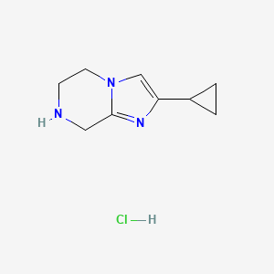 Chemical structure of 2-Cyclopropyl-5,6,7,8-tetrahydroimidazo[1,2-a]pyrazine hydrochloride